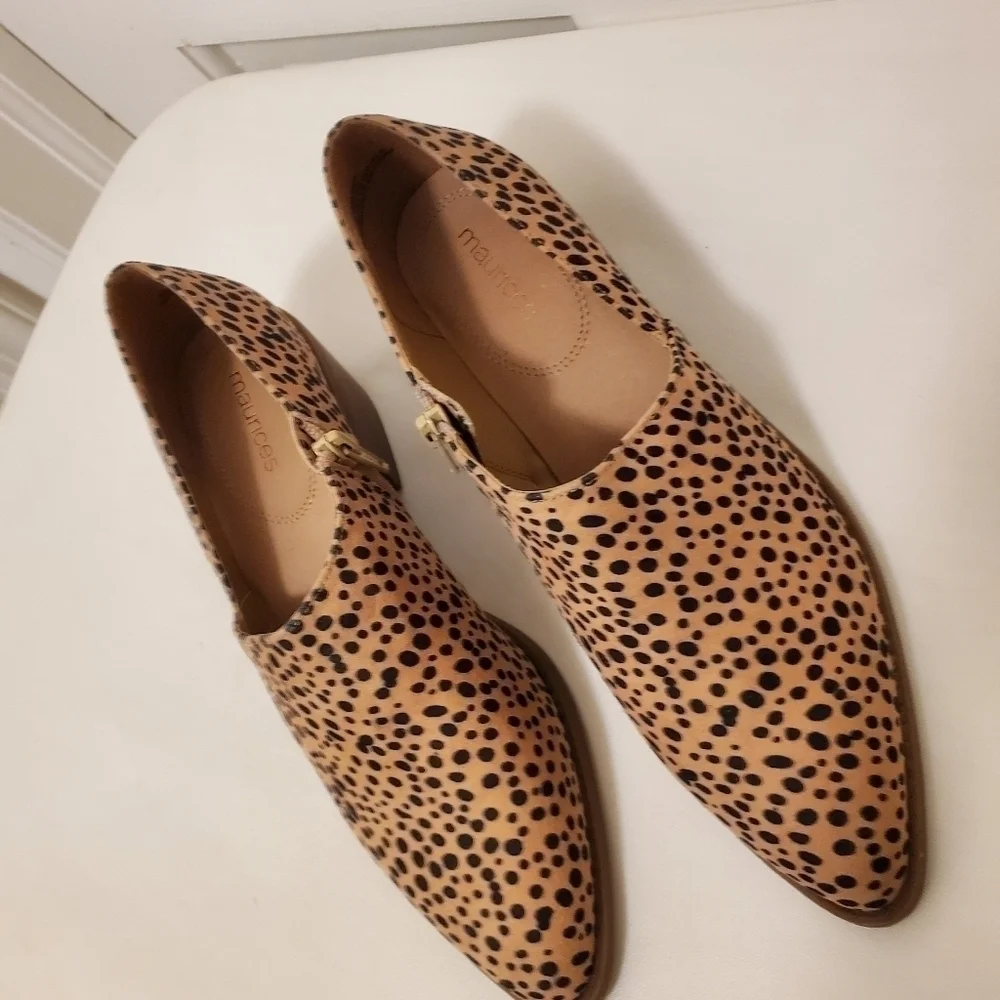 NWOB Maurices Amanda Leopard Stitch Low Side Shootie Size 8.5